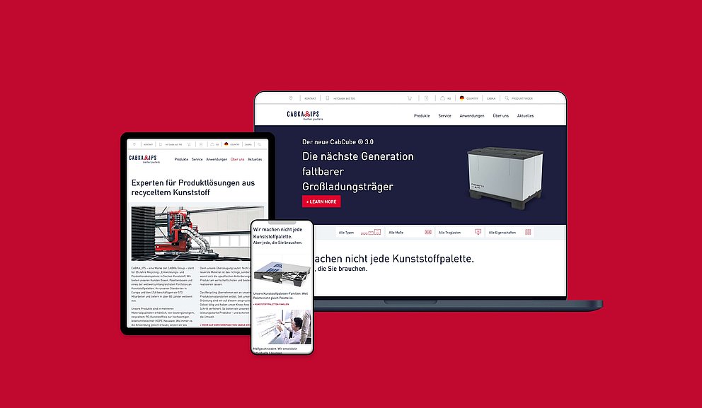 Screens der Website von CABKA Group GmbH auf verschiedenen Endgeräten