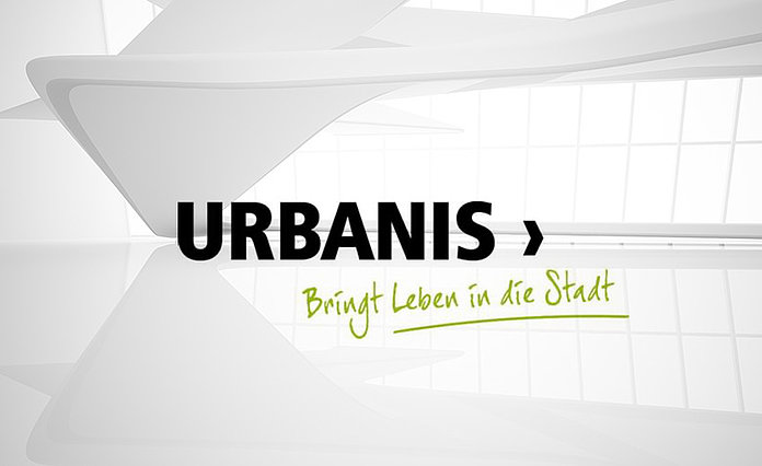 Abstraktes Bild mit Imagetext "Urbanis, bringt Leben in die Stadt."