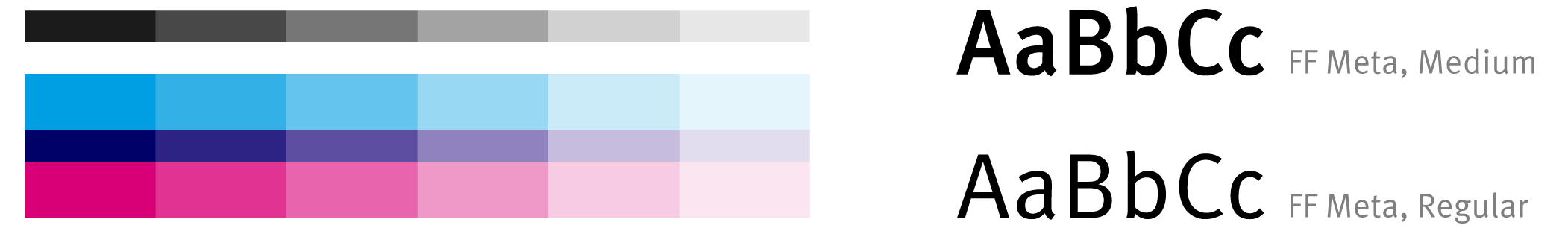 Schriftart und Farben des neuen Corporate Designs